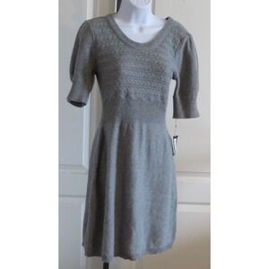 Womans In Stitches Sweater Dress NWT 100% Cotton Gray Size Large